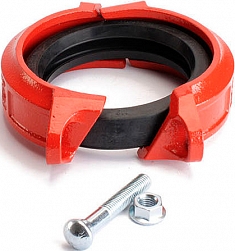 Конструкция муфты грувлока жесткой со скошенными полукольцами Lede GKS-34 Конструкция муфты грувлока жесткой со скошенными полукольцами Lede GKS-34