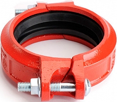 Муфта грувлок жесткая со скошенными полукольцами Lede GKS-34 вид сбоку Муфта грувлок жесткая со скошенными полукольцами Lede GKS-34 вид сбоку