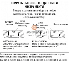 Соединение спиралей и насадок для прочистки труб