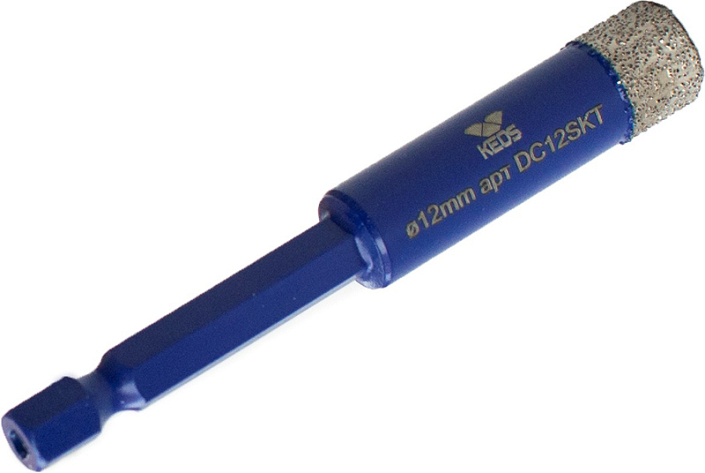 Коронки алмазные по керамограниту Keos Professional Vacuum Brazed 1/4" HEX 12 мм Коронки алмазные по керамограниту Keos Professional Vacuum Brazed 1/4" HEX 12 мм