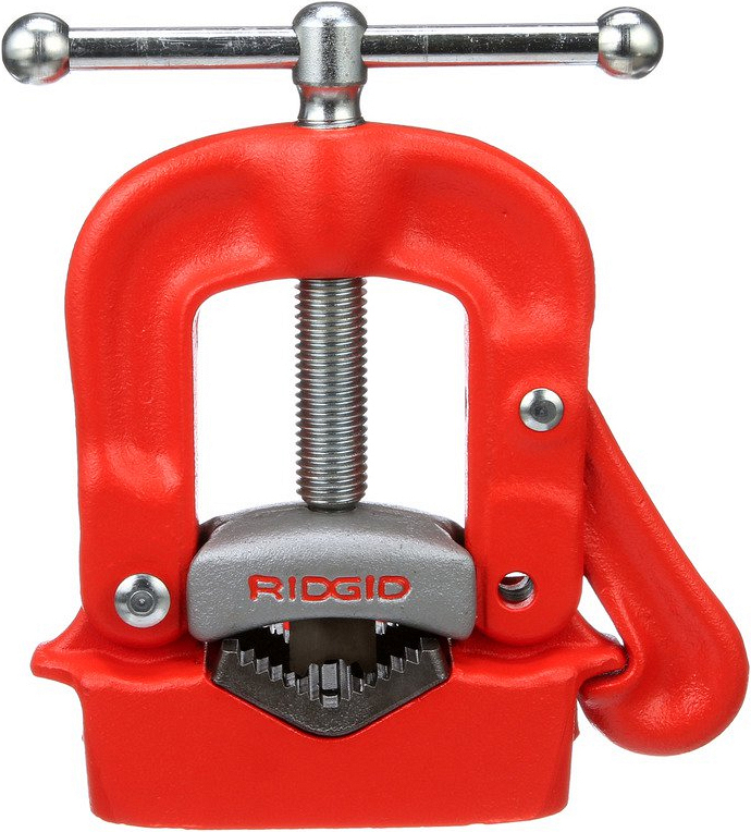 Верстачные откидные тиски для труб Ridgid 23A вид спереди Верстачные откидные тиски для труб Ridgid 23A вид спереди