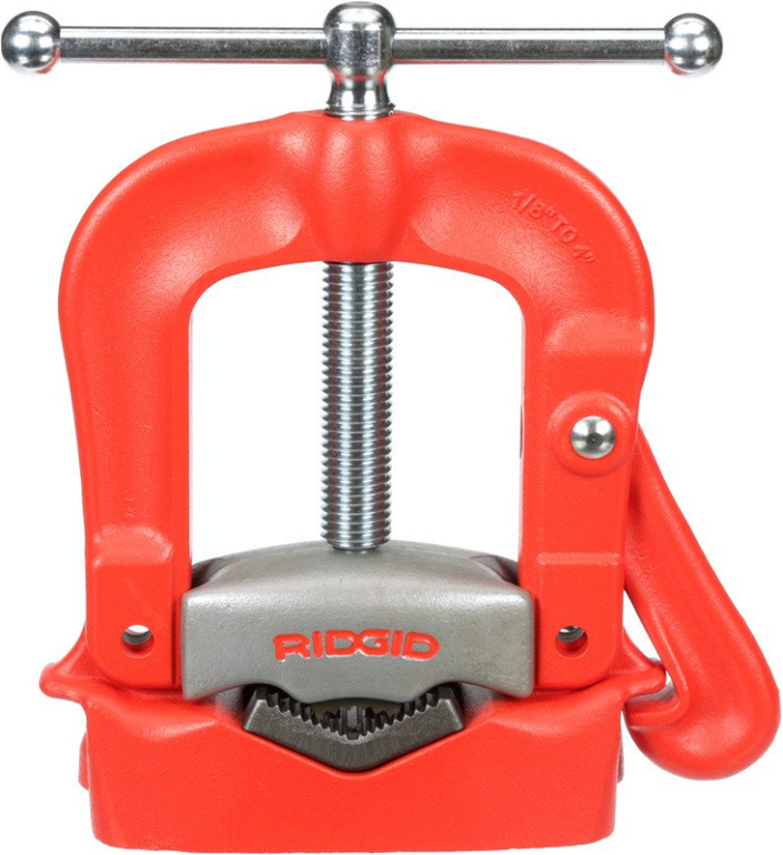Верстачные откидные тиски для труб Ridgid 25A вид спереди Верстачные откидные тиски для труб Ridgid 25A вид спереди